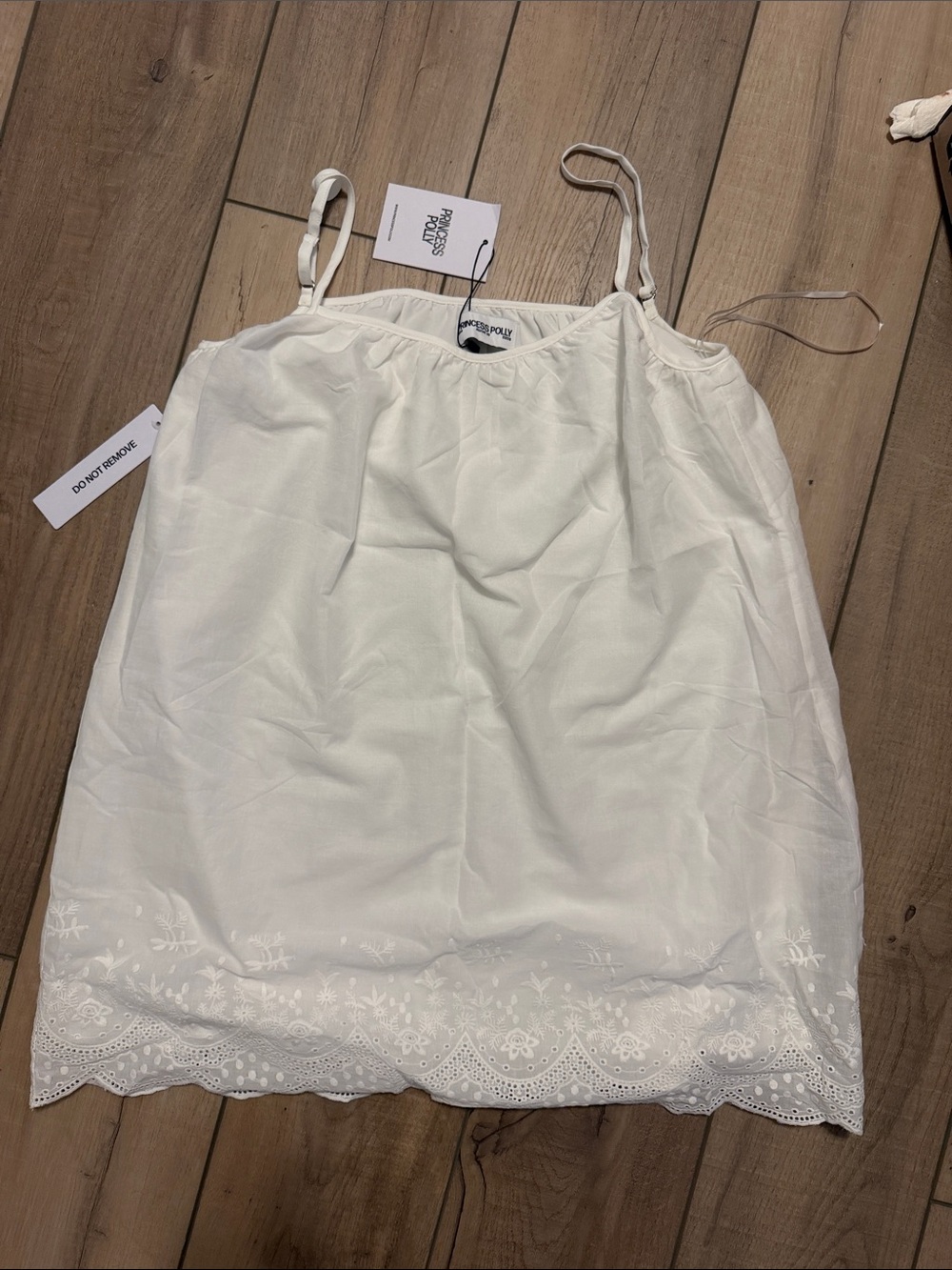 Princess Polly White Embroidered Lace-Trim Slip Dress - Picture 2 of 2